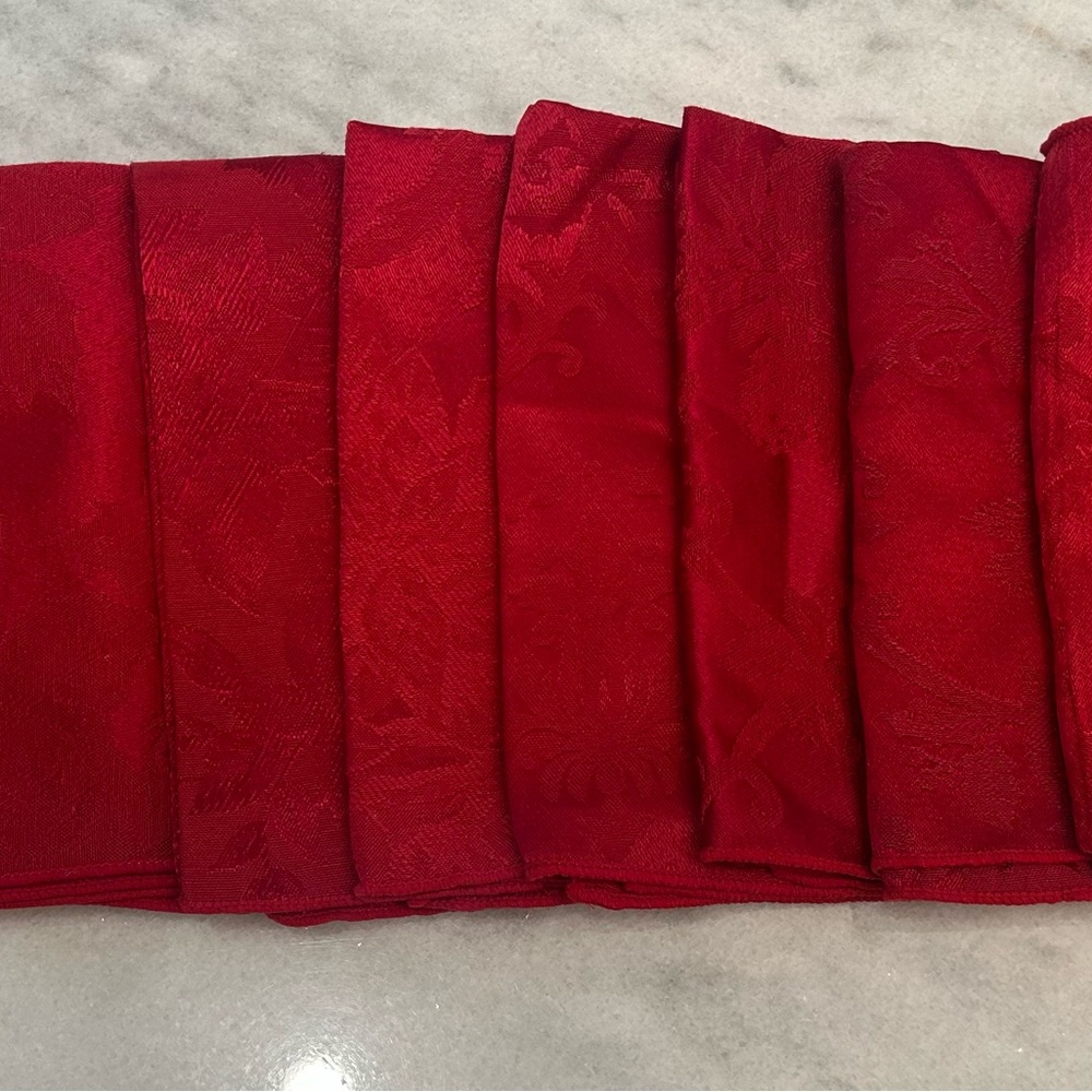 Red Jacquard Dinner Napkins - Set of 8